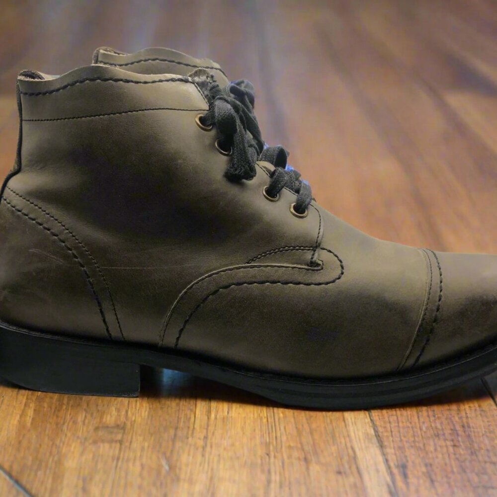 J.Shoes Men's Olive Green Leather Chukka Ankle Boots Size 11.5